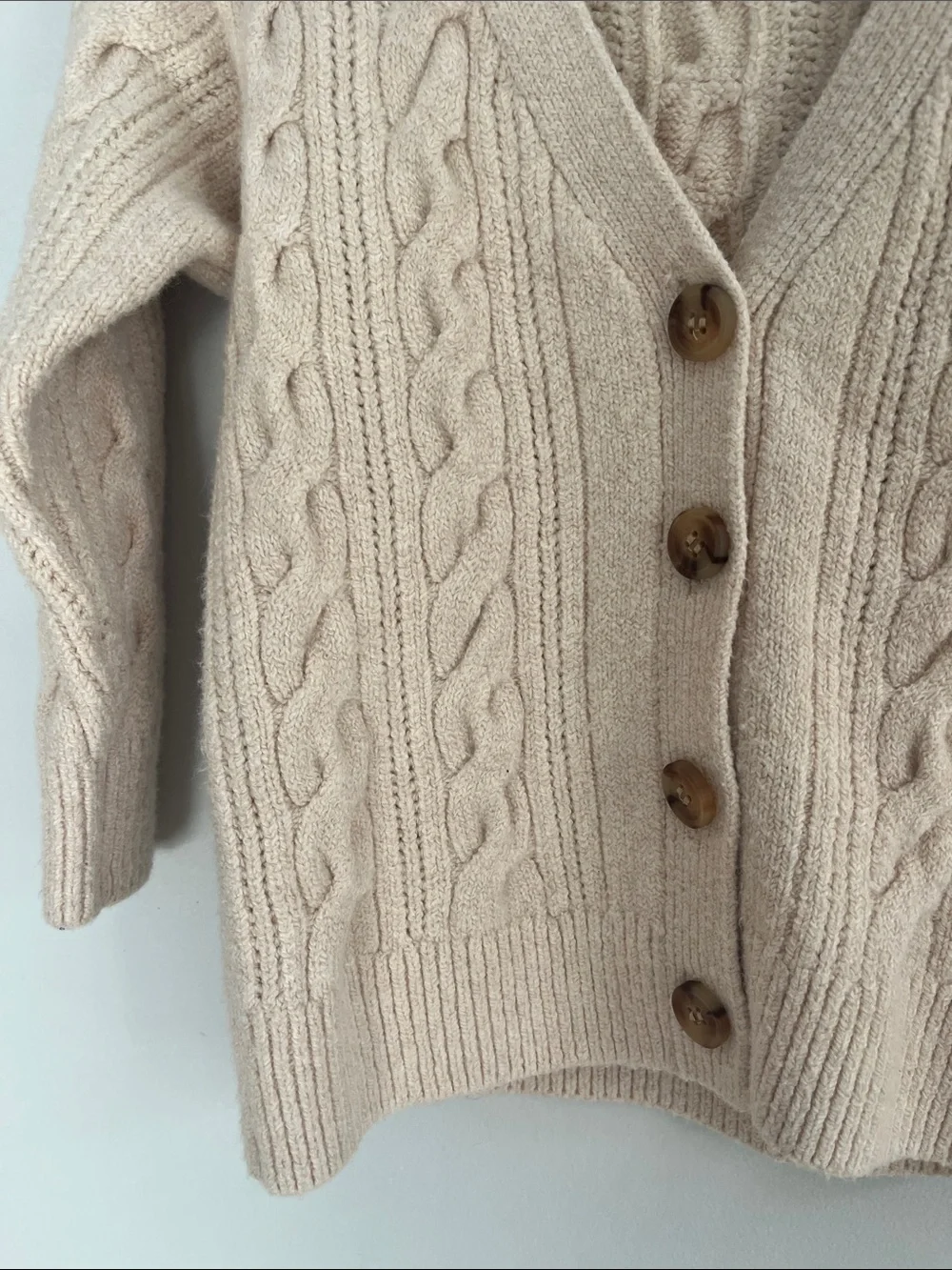 Crewcuts J.Crew Girls Beige Cable Knit Cardigan Sweater XXS 2-3T Preppy Classic